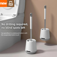 Xiaomi Youpin Silicone Toilet Brush With Long Handle TPR Technology Deep Cleaning Quick Dry Holder Wall Mount Bathroom Tool Set