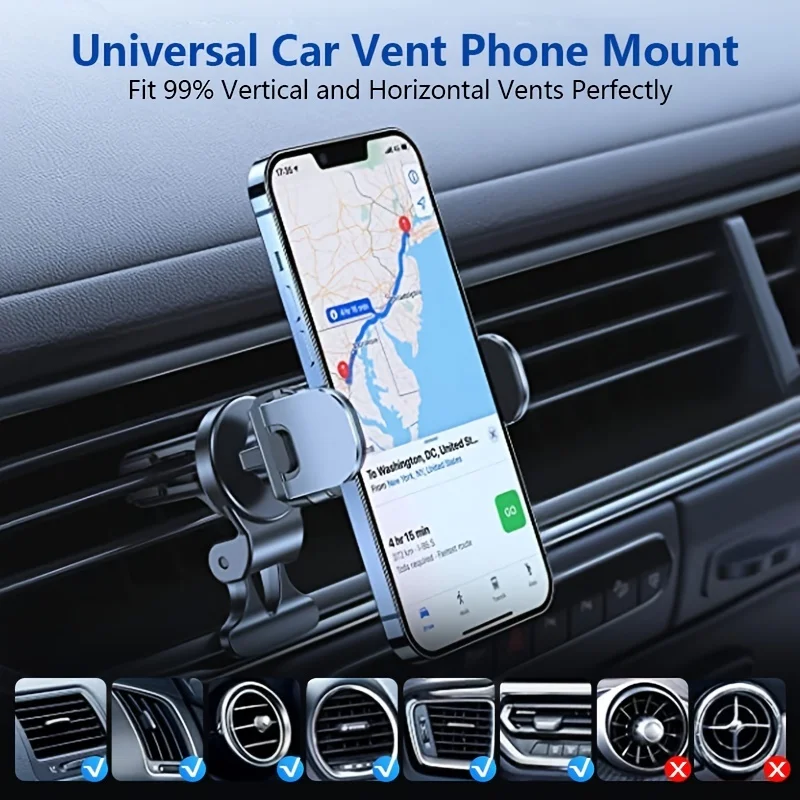 Universele Auto Air Vent Telefoon Houder Elektrische Mobiele Telefoon Houder Automatische Stretching En Klem Telefoon Mount Voor Iphone Xiaomi