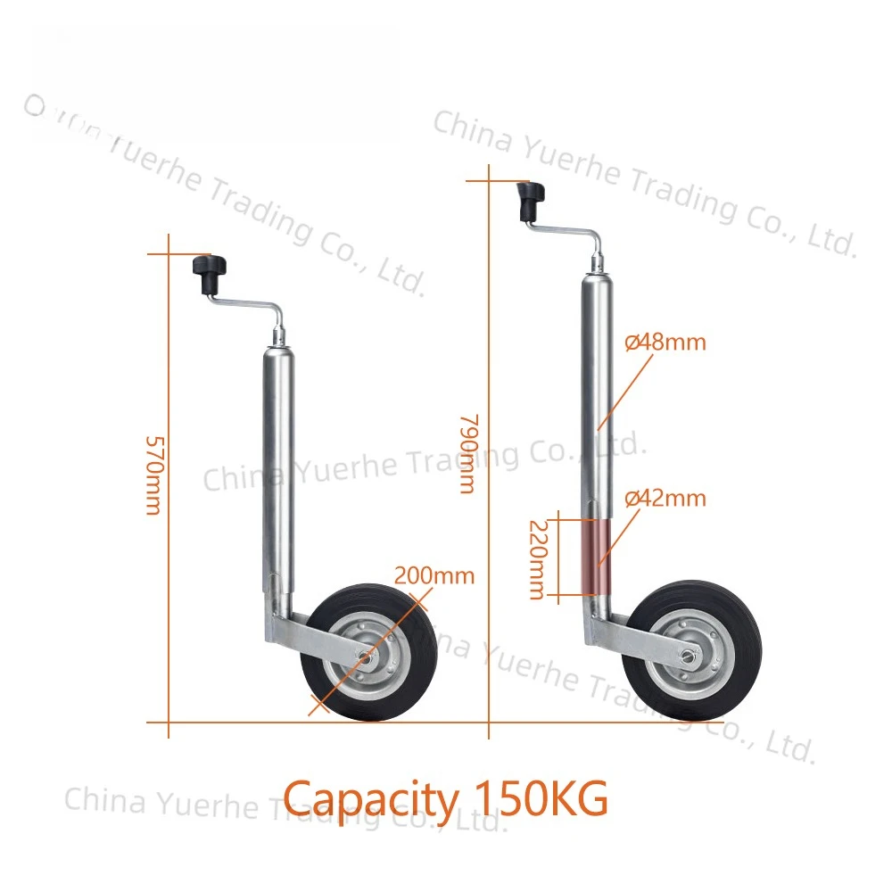 

Europe Type Top Wind Trailer Jack Jockey Wheel RV Stand With Clamp 48MM Tube CAP 150KG Caravan Accessories Camper Parts
