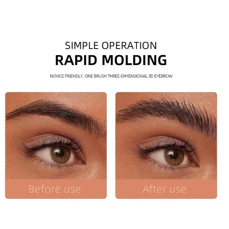 Crema per lo styling delle sopracciglia a 6 colori, gel modellante, sapone, cera, tinta per sopracciglia, con pennello, impermeabile, aspetto naturale a lunga durata