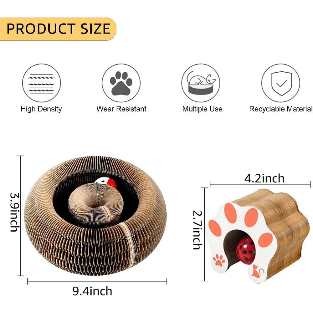 ماجيك الجهاز القط خدش مجلس التفاعلية خدش القط لعبة القط الأكورديون لعبة القط طحن مخلب خدش مجلس مستلزمات الحيوانات الأليفة #5