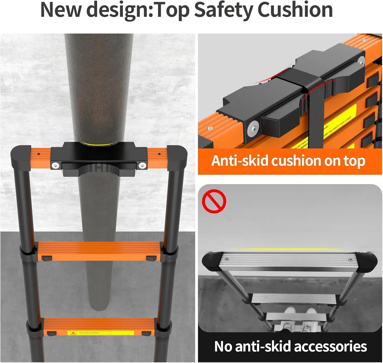 Telescoping Ladder,12.5 FT Extension Ladder, Heavy Duty 330lbs Max Capacity, Multi-Purpose Collapsible Ladder for RV or Outdoor