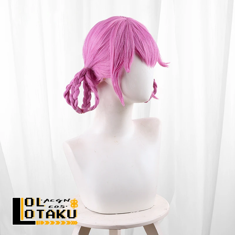 Lily Barriere Cosplay Wig Identity V Cheerleader Pink Braided Heat Resistant Synthetic Hair Halloween Party Role Play + Wig Cap