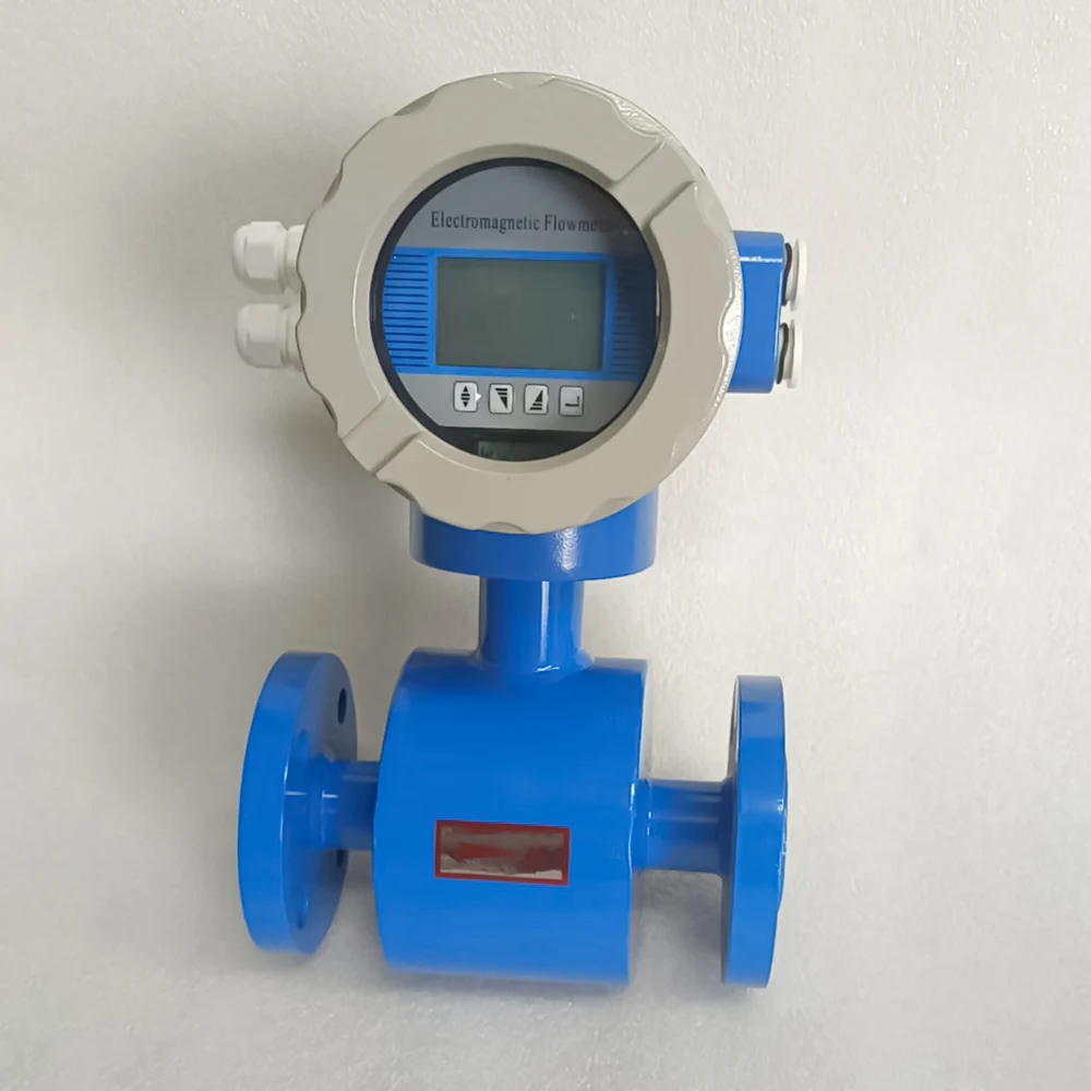 Water Flow Meter Accuracy 1.0% Digital Liquid Electromagnetic Flowmeter For Sewage Wastewater Seawater Mud Acid-Alkali Solution