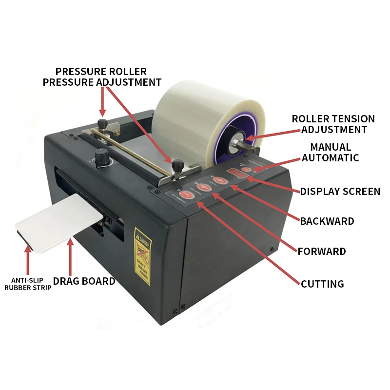 Imagem -06 - Fita Adesiva Automática Que Corta a Máquina Película Protetora Alta Temperatura Reverso Dobro-partido da Máquina de Corte da Fita