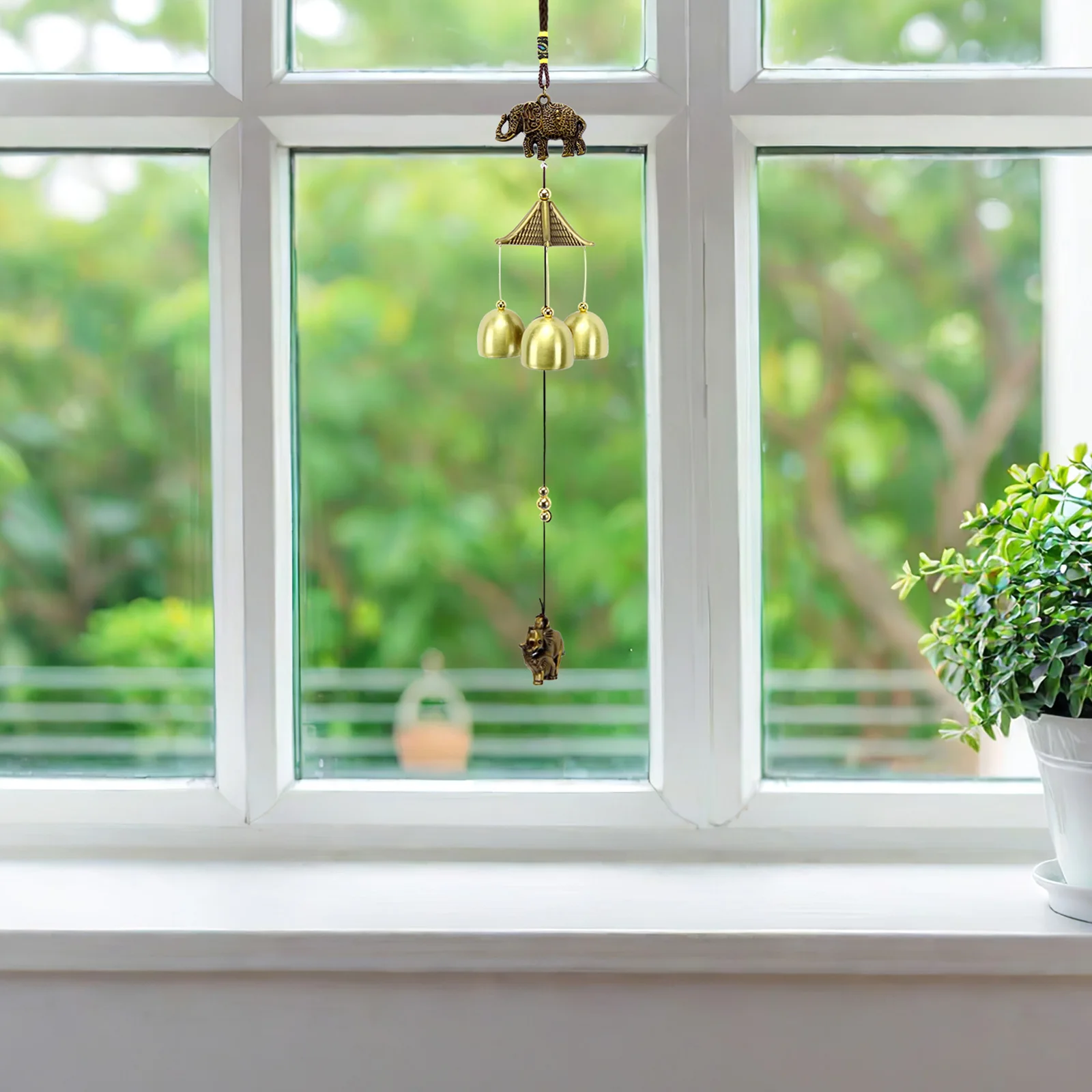 

2Pcs Elephant Metal Bell Wind Chime Durable Garden Hanging Decoration Relaxing Sound Home Courtyard Pendant Wind Chime