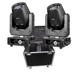 2pcs Mini Lyre 7r Beam 230W 7R Moving Head Light with flycase Stage Lighting Disco DJ Party Wedding