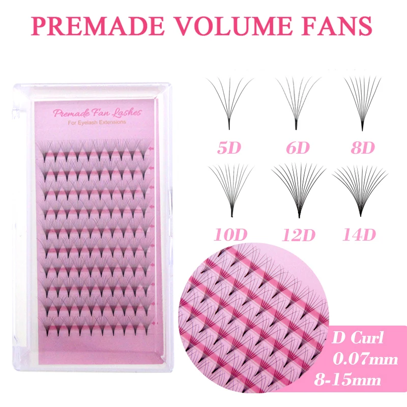 FAIRYTIS Premade Volume Fans 5D/6D/8D/10D/12D/14D Eyelash Extensions Ready Made Pointy Natural Soft Faux Mink Individual Lashes