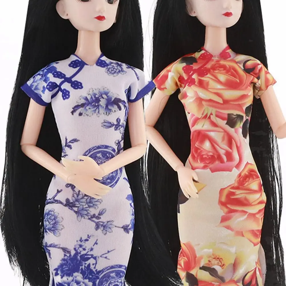 Handmade Doll Dress Clothes for 30cm Doll Accessories Dress Clothes For Chinese Traditional Dress Cheongsam Style Evening Dress