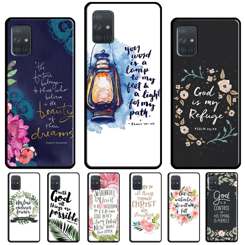 Fundas de teléfono con versículo cristiano de Jesús filipinos de la Biblia para Samsung A32 A52 A12 A22 A42 A72 A50 A70 A11 A51 A71 A20S A03S A21S