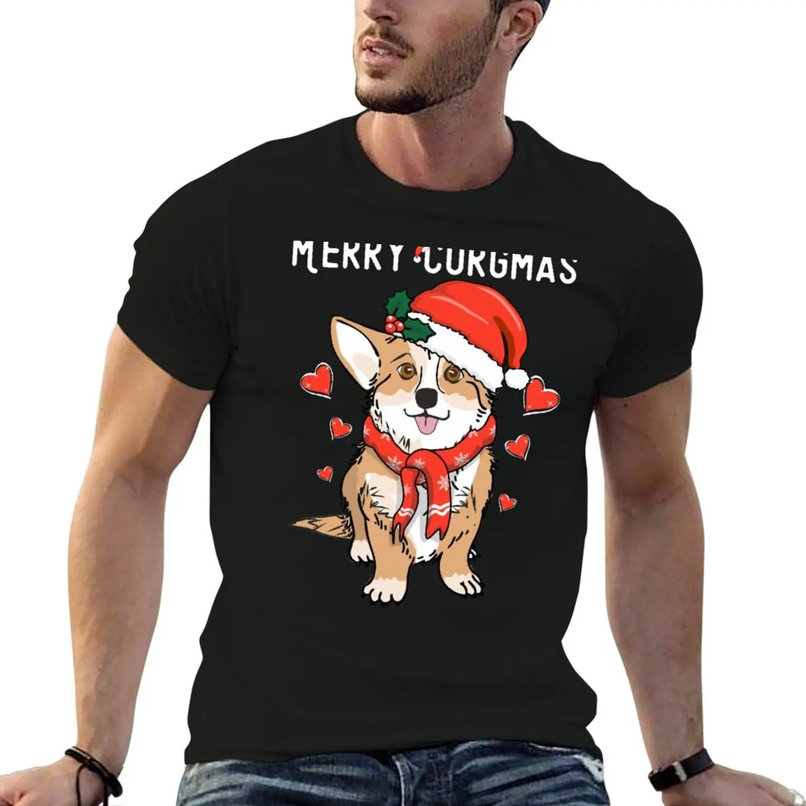 

Christmas Corgi Dog Merry Corgmas Gorgis Lover Xmas Gift T-Shirt anime t shirts for man T-Shirt