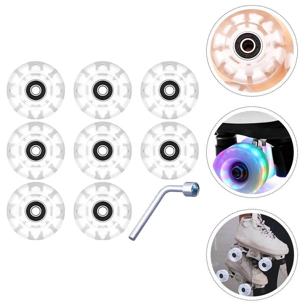 

Набор светящихся в темноте колес для роликовых коньков: яркие светящиеся колеса для катания на улице, бетоне и асфальте с отличным сцеплением