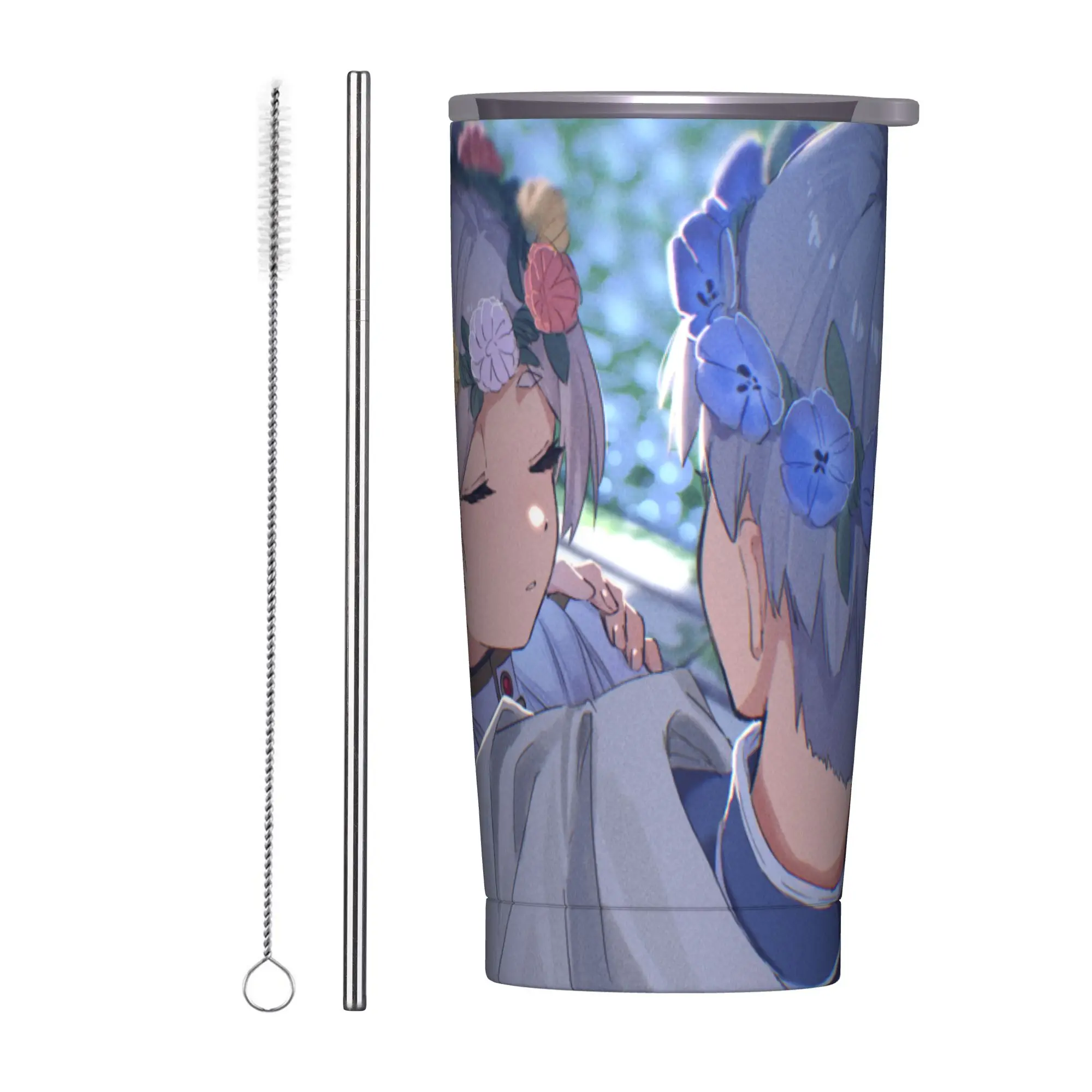 Frierens Beyond Journey's End Anime Tumbler Vacuum Insulated  Coffee Cups with Lid Straw School Mug Spill Proof