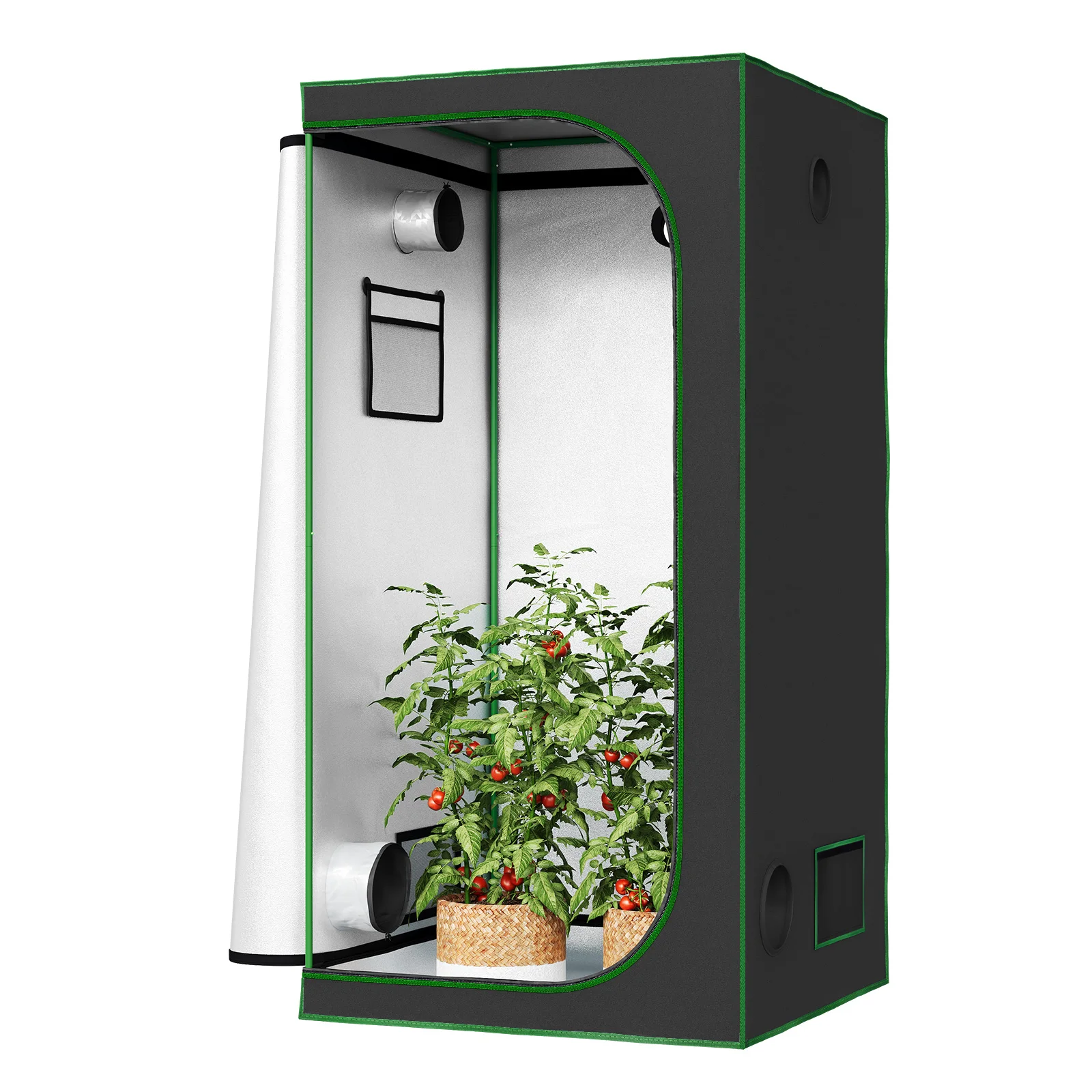 WOLTU-Gewächshaus-Gartenschuppen aus Folie mit Beobachtungsfenstern für den wachsenden Tomatenpflanzen, reflektierender Gewächshaus-Innenbalkon