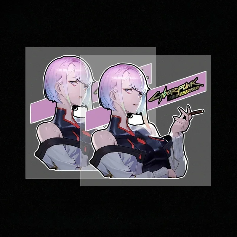 Cyberpunk Anime Edge Runner Car Sticker, Lucy Waterproof Car and Motorcycle Computer Case  Vinyl Decal