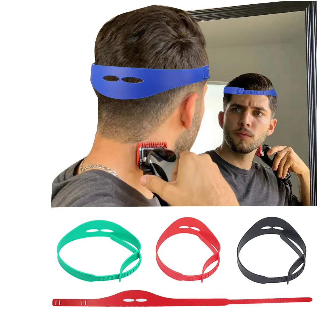 Curved Headband Adjustable Haircut Template Colorful DIY Hair Cutting Guide Band Arc-shaped Silicone Hair Trimming Ruler Man