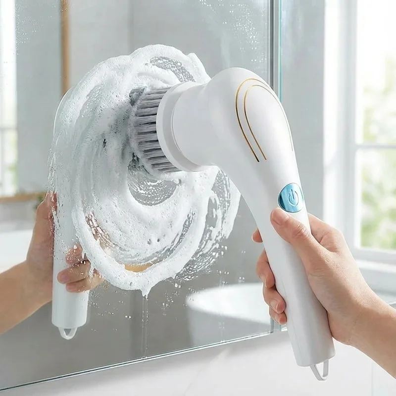 2026 NEW Premium Electric Cleaning Brush - IPX7 Waterproof, Ergonomic Handle for Bathroom/Sink, Safe Immersion Use, Single Piece
