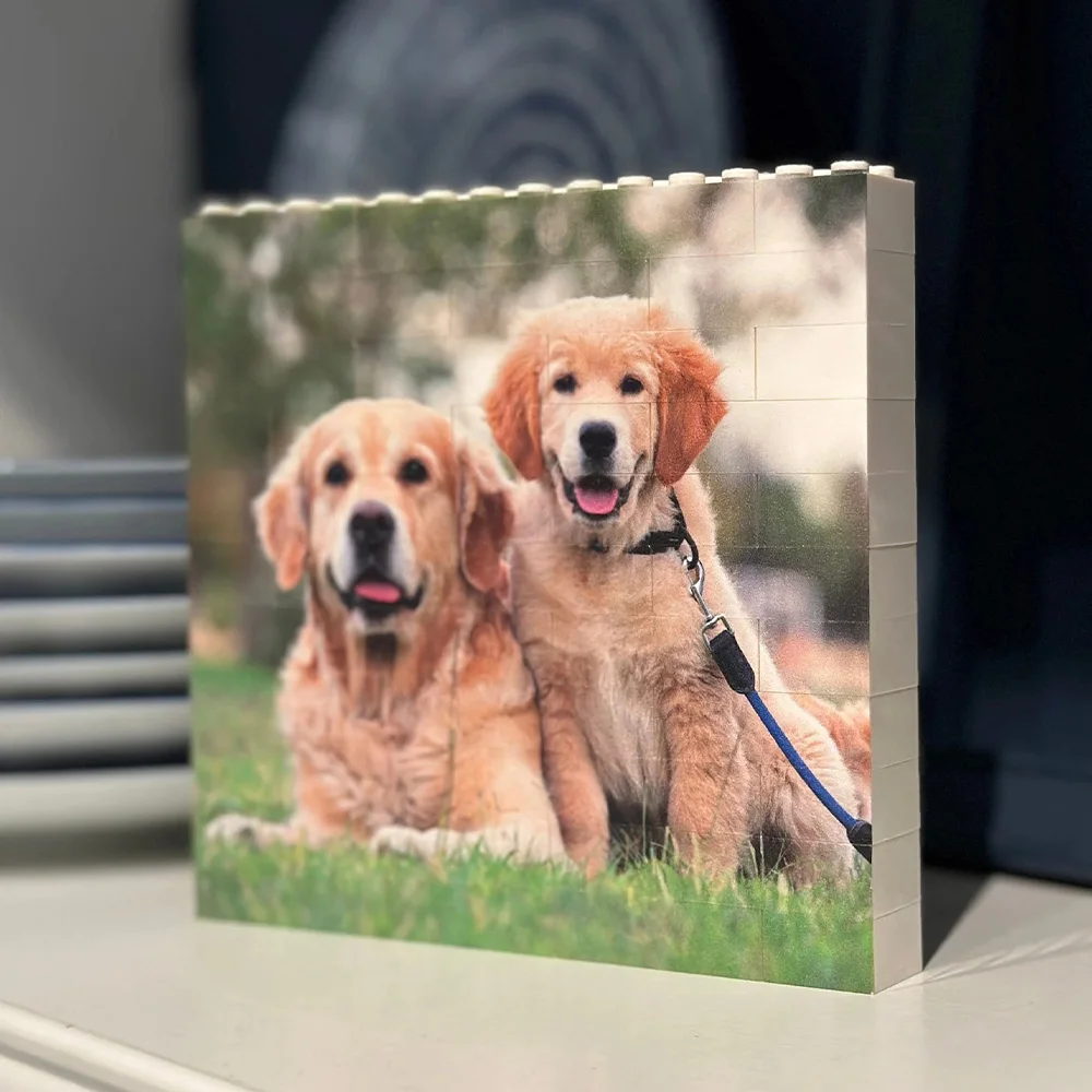 Customize a medium-sized square photo building block. It is a souvenir made of building blocks, white in color, a puzzle, a gift