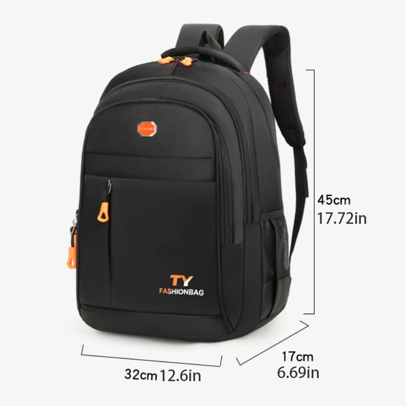 Men's backpack - large capacity, adjustable shoulder straps, multiple compartments, travel backpack, safety zipper closure