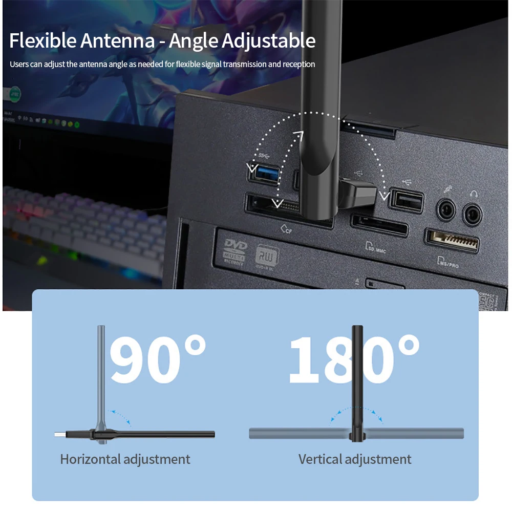 Adaptor USB Mini jaringan nirkabel 150Mbps, antena LAN penerima Wi-Fi Dongle antena 802.11 b/g/n untuk PC Windows 7 8 10