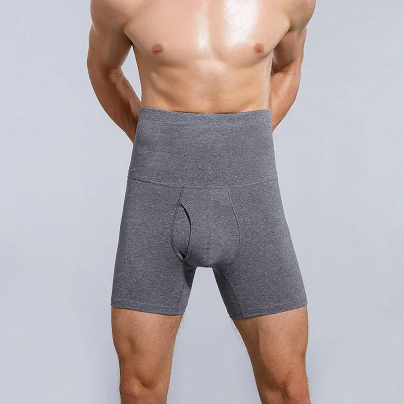 1Pcs New Mens Boxer Sexy Men's Underwear Waistband Anti-Wear Leg High Waist Warm Waist Protection Sports Men Panties