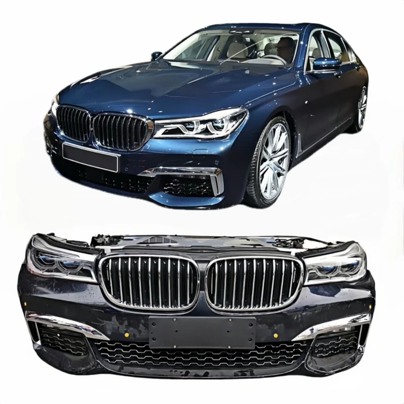 طقم الجسم الأمامي المستخدم لـ 7 Series G11G12 مكون من المصد الأمامي الجديد وشبكة أمامية تحذيرية خفيفة
