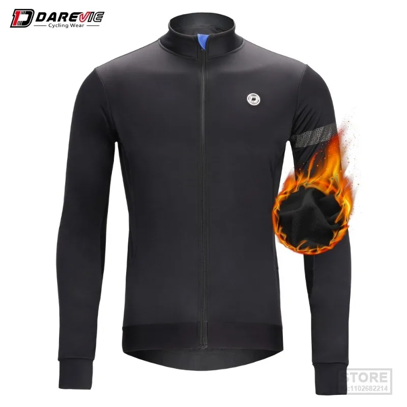 DAREVIE Cycling Jacket Thermal Fleece Hot Warm Up Winter Windproof s Men Women For -5~10 ℃ 2023 Bike