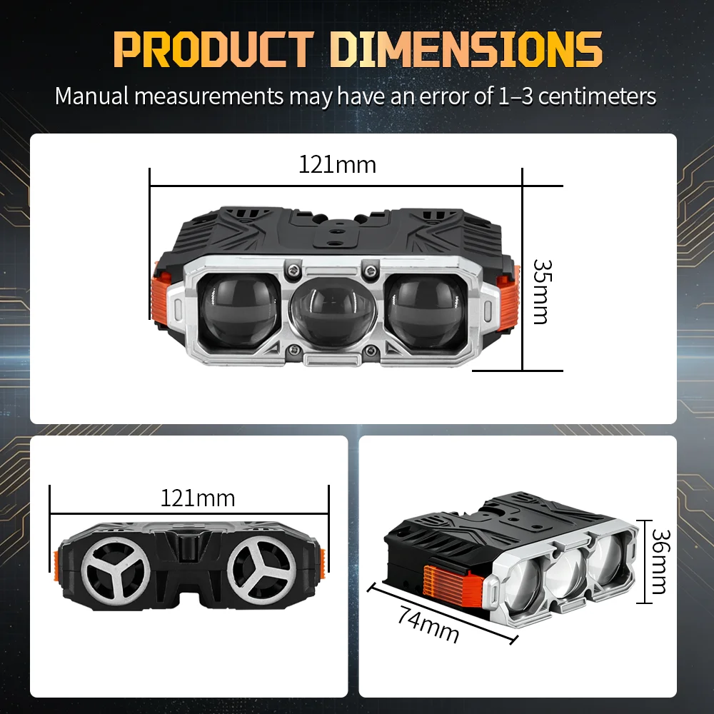 400W Grille Lights LED Motorcycle Guardrail Light Triple Lens Focusing Lamp LED Vehicle Light Grill Auxiliary Light 12V24V