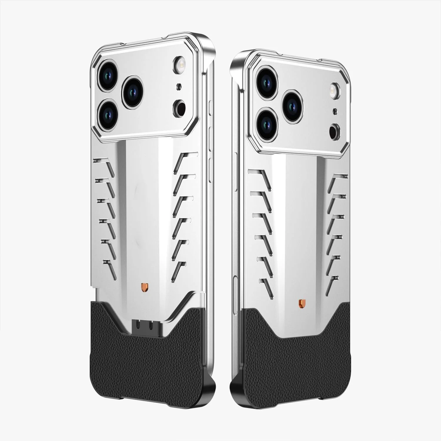 

Aluminum Case for iPhone 17 Pro/17 Pro Max Slim Frameless Heat Dissipation Metal Leather Hybrid