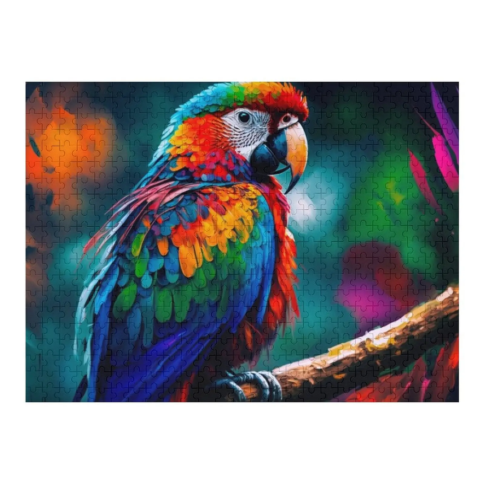 

Красочный пазл с попугаем, деревянный пазл для взрослых, персонализированный подарок ребенку, пазл