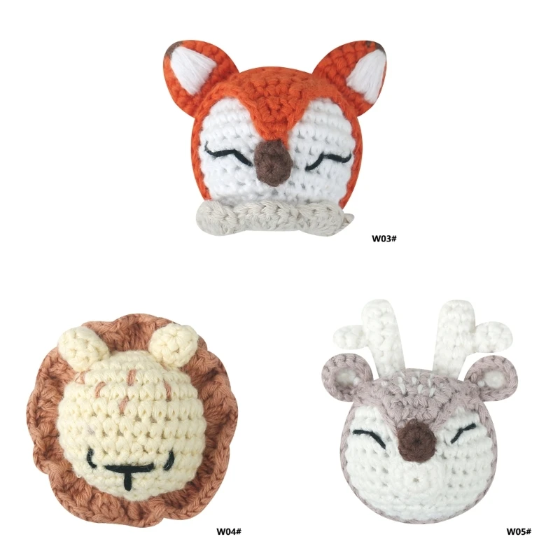 Crochet Bead Animal Rattle Loose Bead for Infant Teether Anti-Drop Pacifier Chain DIY Rattle Accessory Baby Teething Toy 0