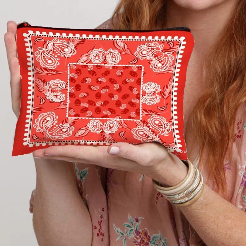 Vintage Printing Fashion Luxury Wash Bag Women with Zipper Travel Cosmetic Bags Storage Handbag High-capacity Make Up Bags