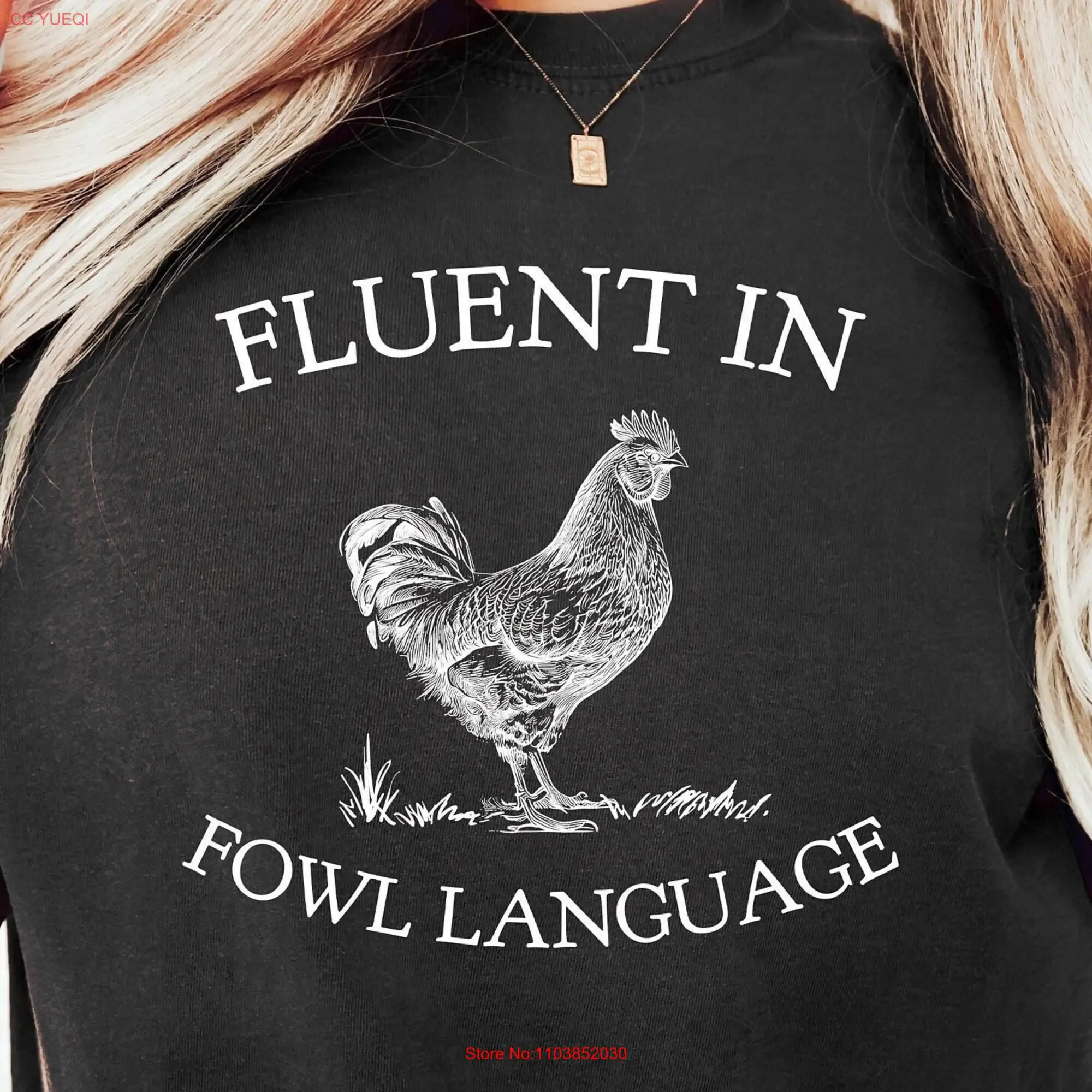 Забавная футболка с изображением курицы, свободное произношение птицы, сумасшедшая леди, сельская девушка, влюбленная, фермер, длинные или Короткие рукава