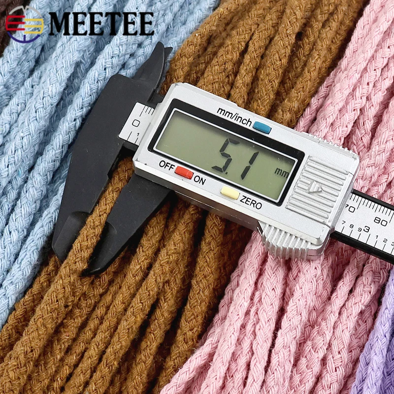 

20M 5/7mm Colored 8 Shares Cotton Cord Sportwear Pants Waistband Rope Garment Drawstring Cords Decorative Braid Crafts Supplies