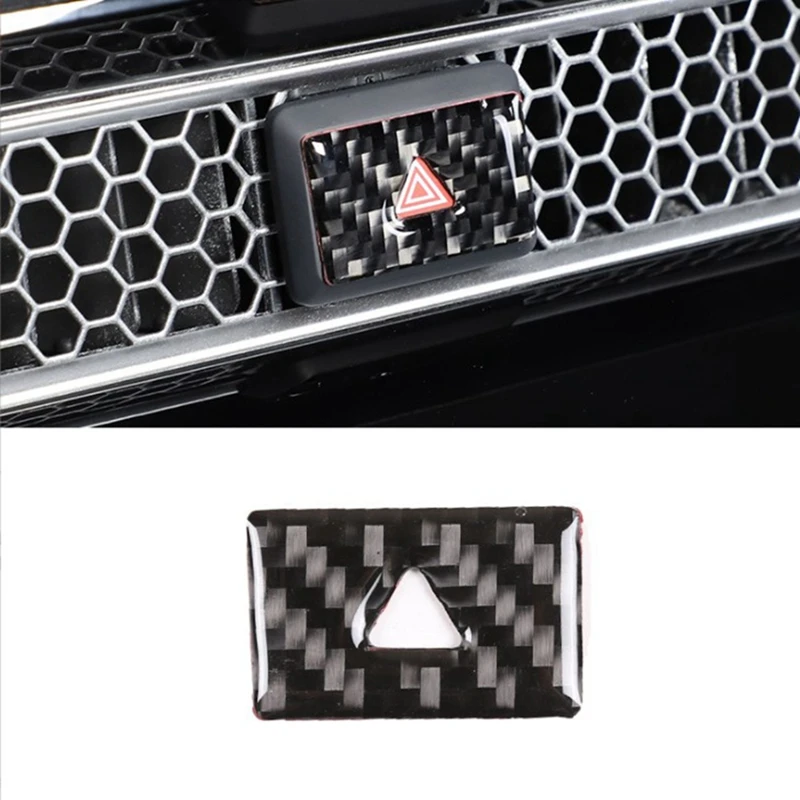 For 11Th Gen Honda Civic 2022 Carbon Fiber Warning Light Switch Button Cover Trim Sticker Frame Accessories