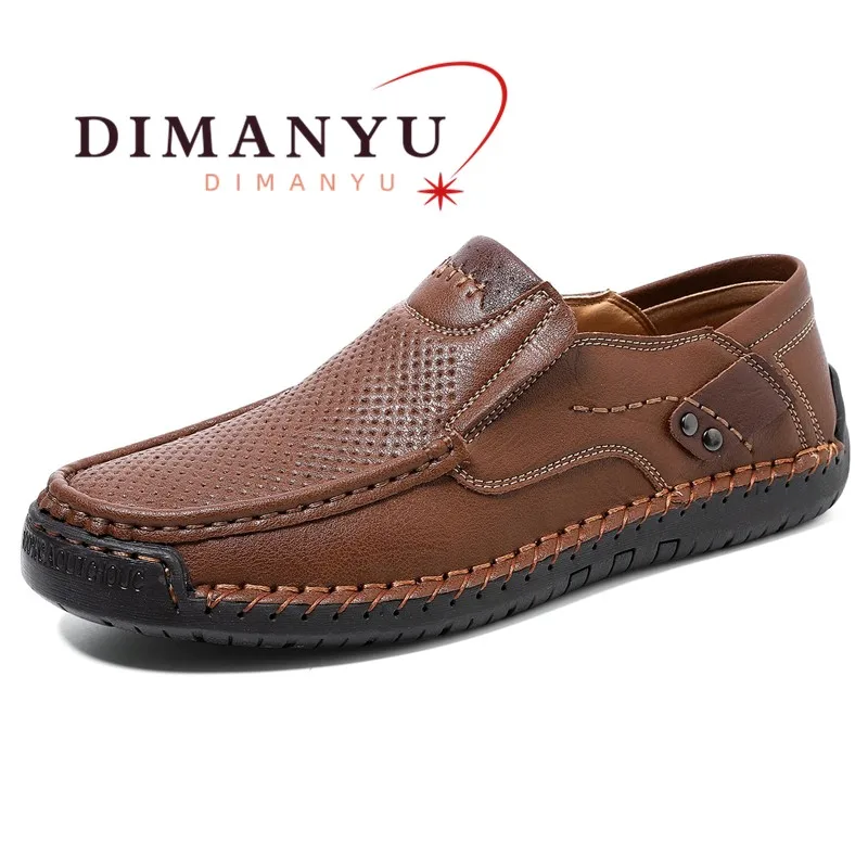 DIMANYU Men Hollow Out Slip‑on Loafers Moccasins Shoes Man Non‑Slip Summer Driving Walking Casual Shoes Men