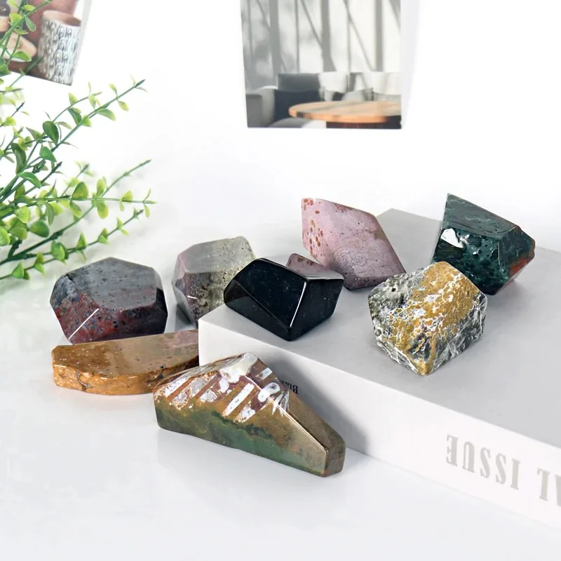 

Прямая продажа с фабрики, резной кристалл, драгоценный камень, целебная океанская яшма, бесплатная форма для украшения дома