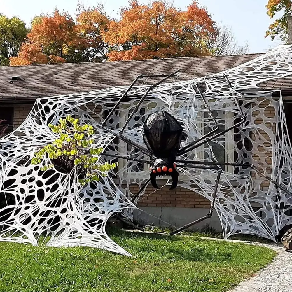 

Halloween Spider Web Decorations Indoor Spider Web Decoration Spooky Diy Halloween Decor Reusable Stretchy Spider for Outdoor