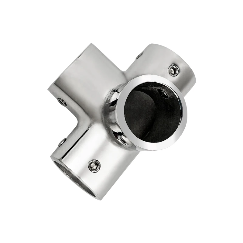 Marine Boat Yacht High-Quality Stainless Steel Handrail Fitting 90° Deck Hand Rail Tee Joint Connector for 25mm Tube/Pipe