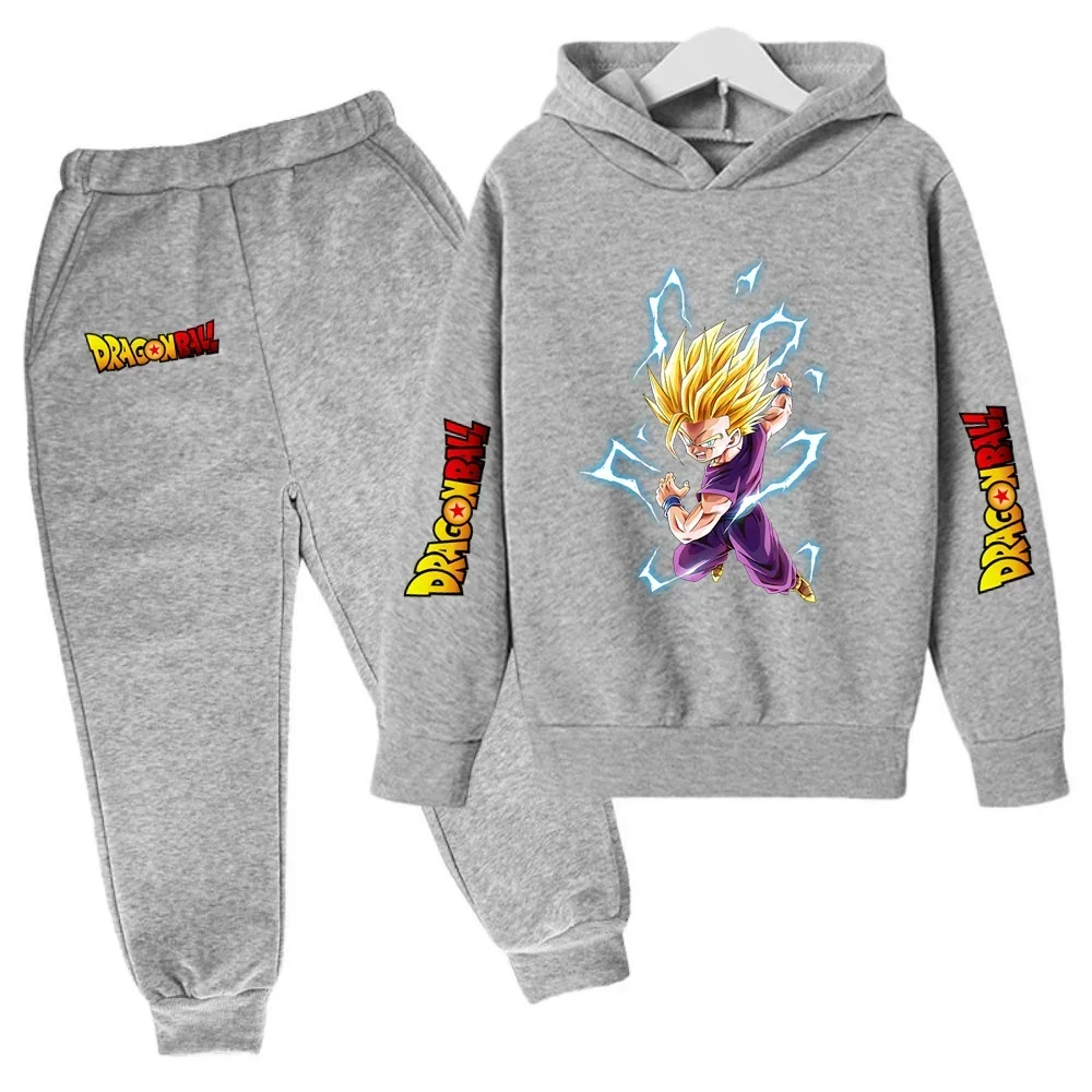 Children's Hoodie Suit Sizes 100-160 Goku Warm Dragon Ball Tops 2024 New Winter Fashion Lovely Kids Clothes Boys Kawaii Anime