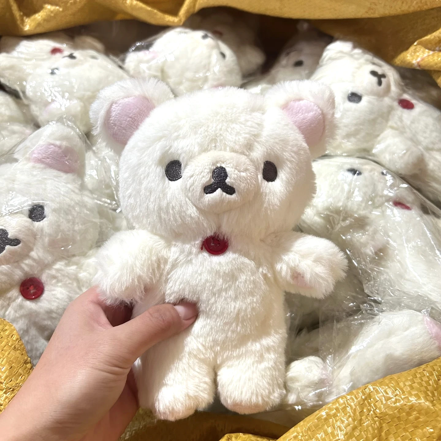 Urso de Pelúcia Rilakkuma Shaggy de 20cm, Boneco de Pelúcia Kawaii com Vestido, Urso de Anime Adorável para Decoração de Quarto, Brinquedo de Urso Animal, Presente de Aniversário para Crianças