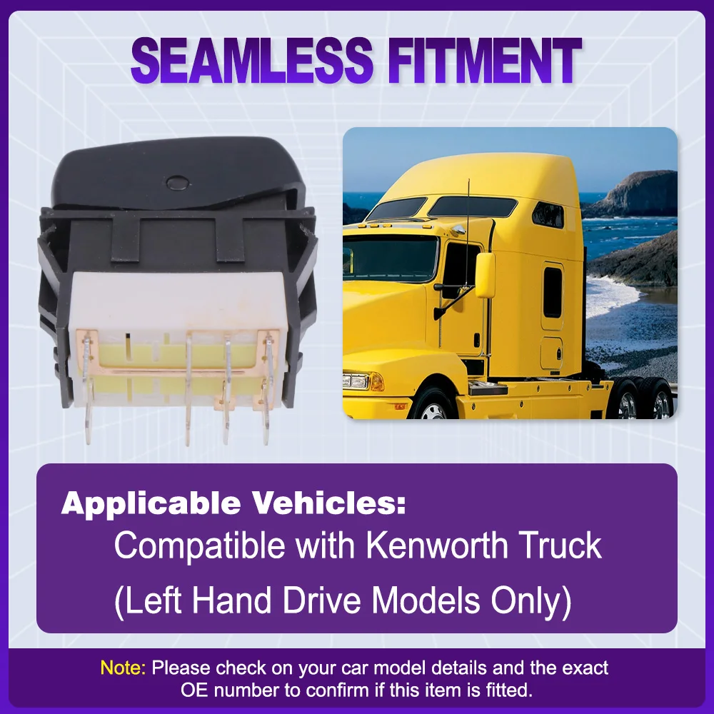 Power Cruise Control Rocker Switch Button for Kenworth Trucks Left Hand Drive P27104014 577.59636 8Pins