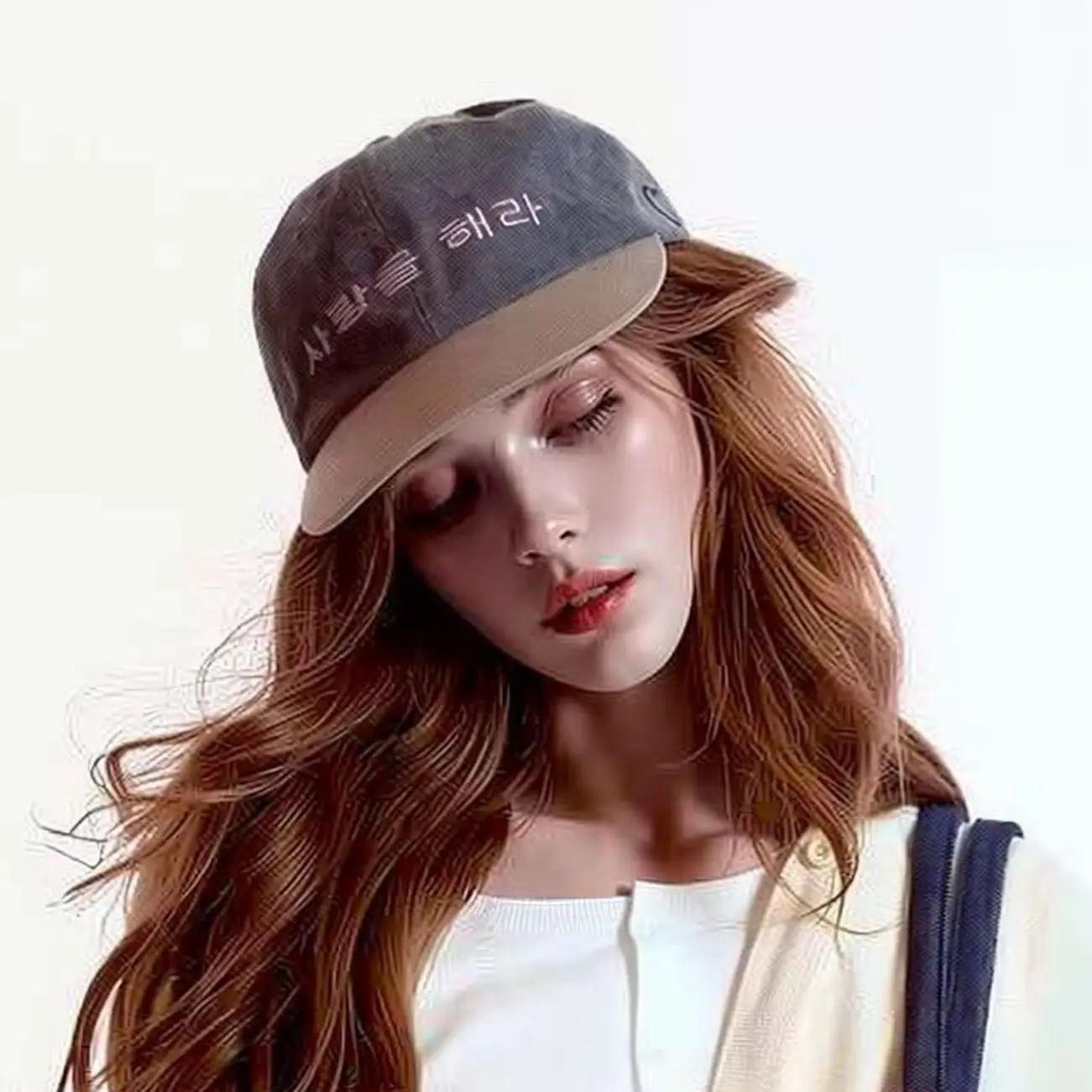 Korean‑Style Embroidered Heart Multi‑Color Baseball Cap, Face‑Slim Casual Duckbill Sun Hat for Daily Outdoor Street Wear