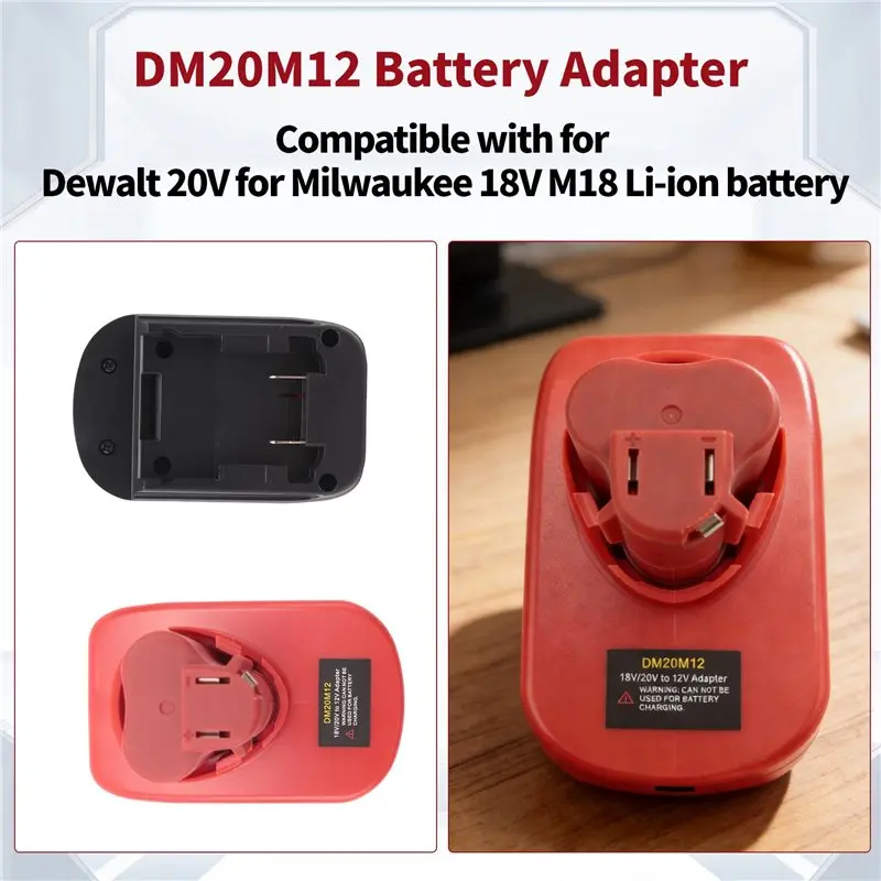 DM20M12 Battery Adapter For 20V For 18V M18 Battery Convert To For 12V Cordless Tools Durable-[97