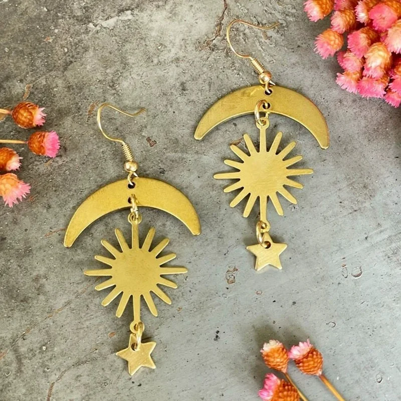 Sun Moon Earrings, … - image