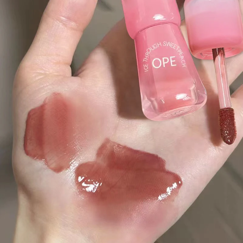 ミラーリップグロス - 高光沢ガラス効果、べたつかず保湿、長持ちするツヤのあるリップステイン、韓国風ジューシーリップ