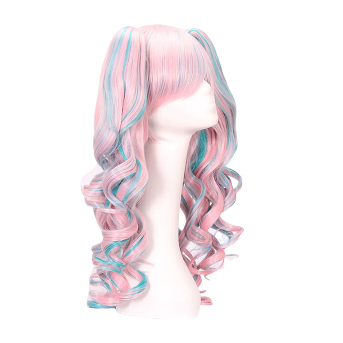 Cosplay Wig 80cm Anime Clip Color Curly Hair Multi-Color European and American Wig Halloween Wig