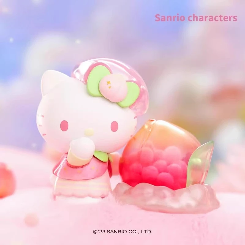 Sanrio vitality peach paradise blind box trendy toy figure table ornament girl doll gift kuromi pachacco hello kitty cinnamoroll