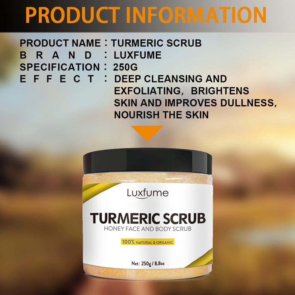 Turmeric Scrub Brightening Exfoliator Cream Smooth Moisturizing Whitening Repair Exfoliator Scrub Skin Care Wholesale