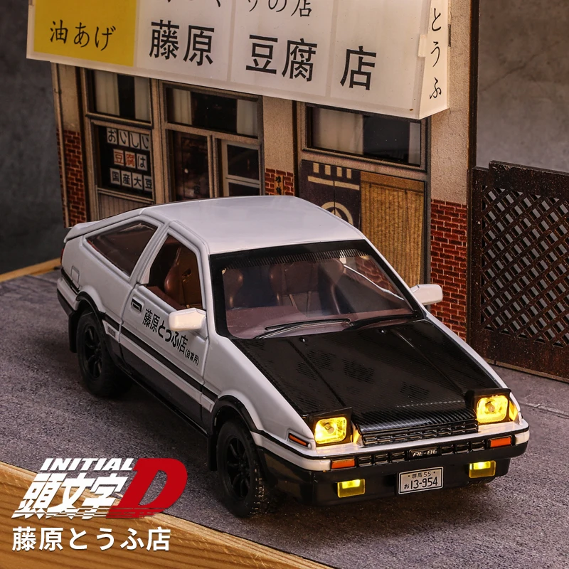 Diecast 1/32 Initial D Toyota AE86 Alloy Model Collection Miniature Voiture Children Boy Toy Vehicle Birthday Gift Home Decor